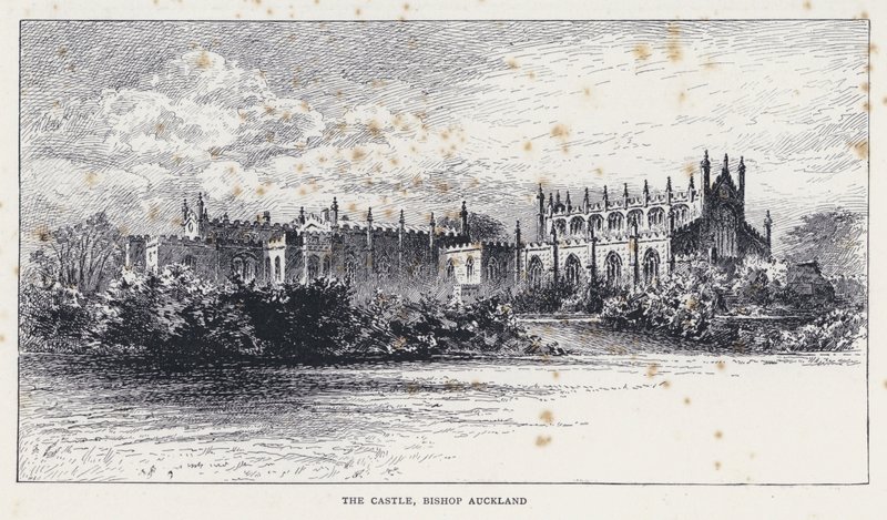El Castillo, Bishop Auckland (grabado) de William Alexander Ansted