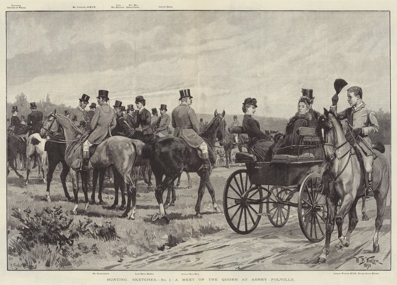 Bocetos de caza, una reunión del Quorn en Ashby Folville de William Barnes Wollen