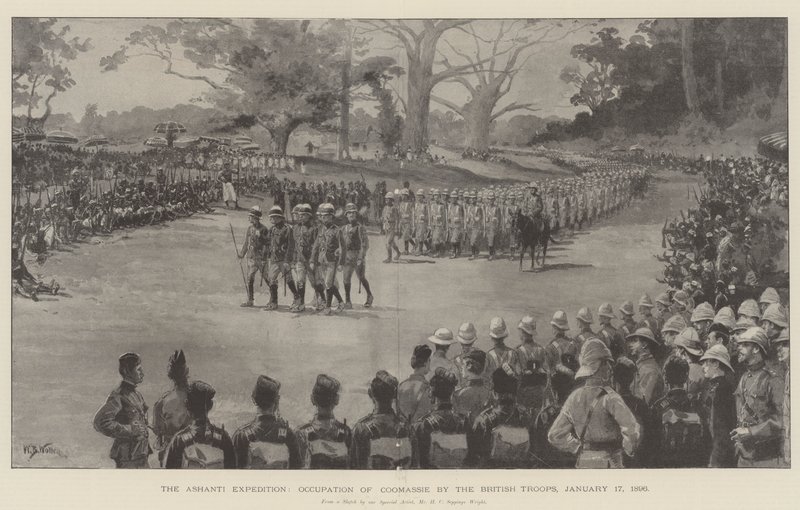 La expedición Ashanti, ocupación de Coomassie por las tropas británicas, 17 de enero de 1896 de William Barnes Wollen