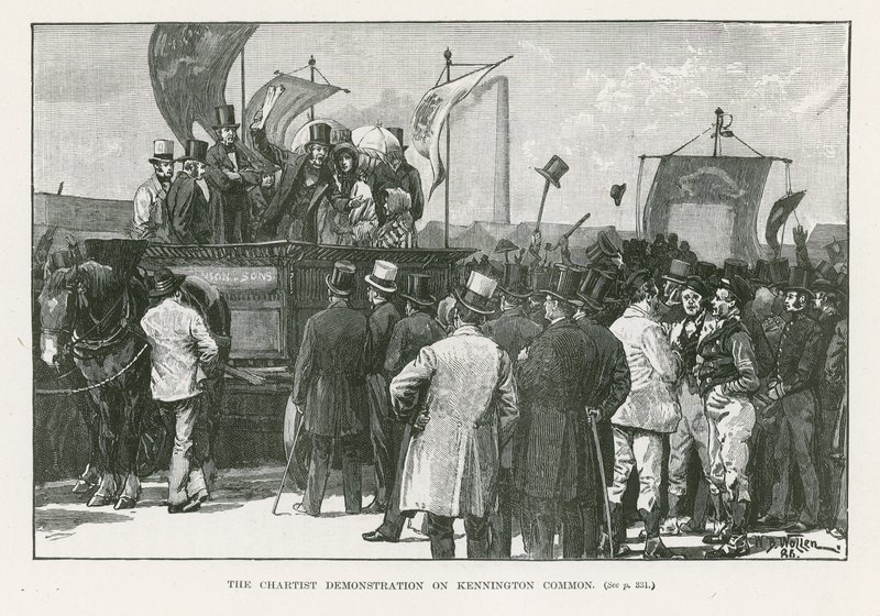 La manifestación cartista en Kennington Common, Londres de William Barnes Wollen
