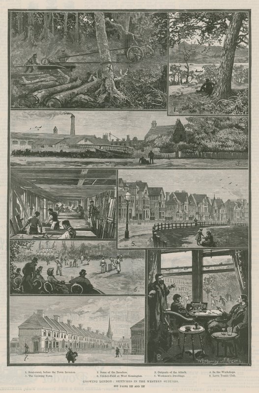 Londres en crecimiento; bocetos en los suburbios occidentales de William Bazett Murray