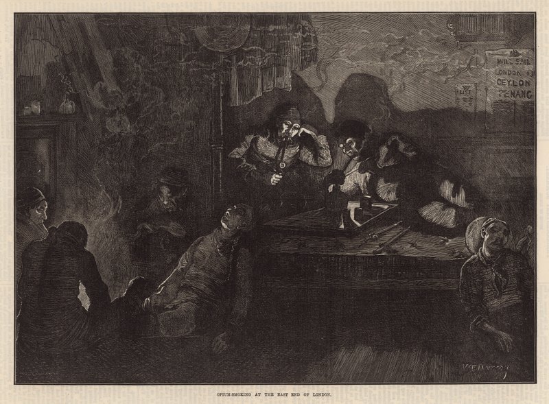 Fumando opio en el East End de Londres de William Bazett Murray