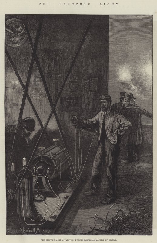 El aparato de luz eléctrica, máquina dinamo-eléctrica de Gramme de William Bazett Murray