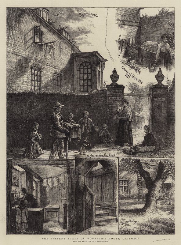 El estado actual de la casa de Hogarth, Chiswick de William Bazett Murray