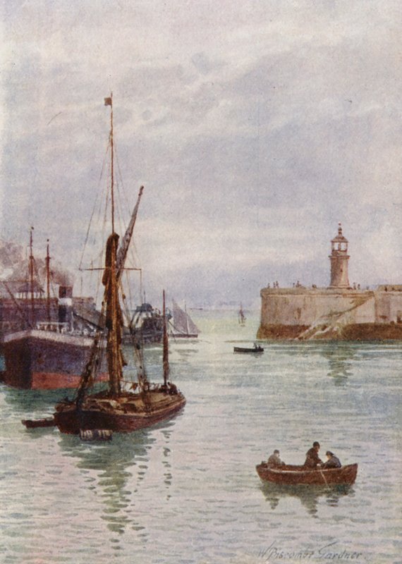 En el puerto de Ramsgate (litografía en color) de William Biscombe Gardner
