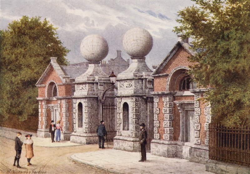 Entrada principal, Royal Naval College, Greenwich (litografía en color) de William Biscombe Gardner