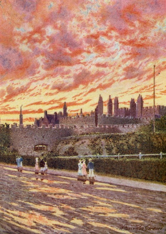 The Close of a Stormy Day, Castillo de Deal (litografía en color) de William Biscombe Gardner