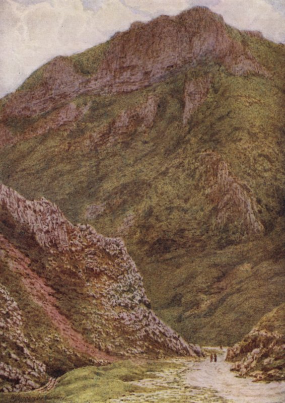La Roca del León en los Winnats, entre Castleton y Edale (litografía en color) de William Biscombe Gardner