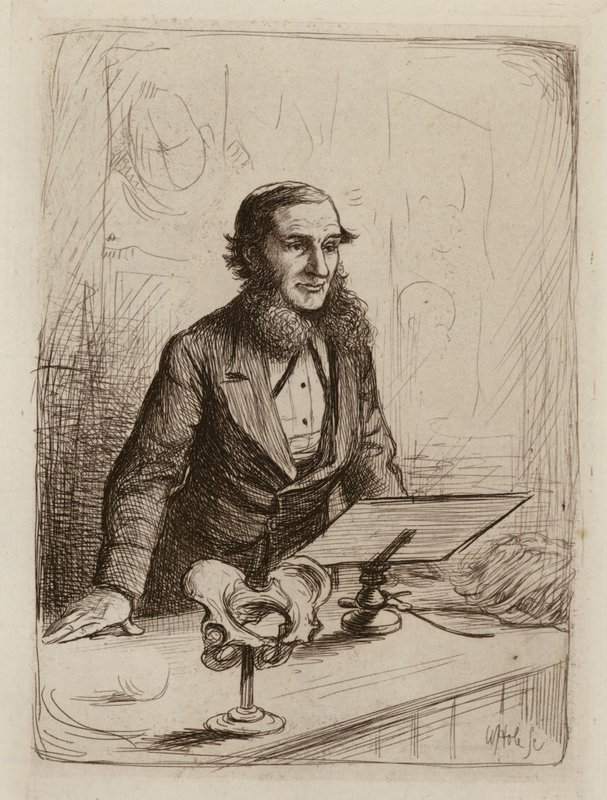 Alexander Russell Simpson, profesor de obstetricia y enfermedades de la mujer y el niño (grabado) de William Brassey (after) Hole