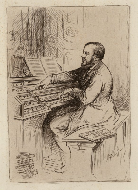 Sir Herbert Oakeley, profesor de música (grabado) de William Brassey (after) Hole