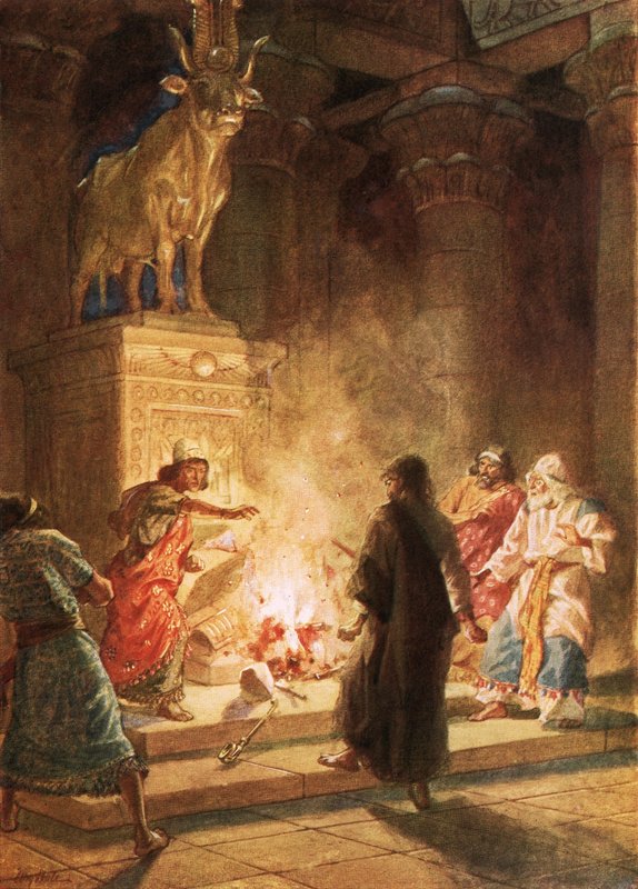 Un profeta de Dios denuncia la idolatría de Jeroboam de William Brassey Hole