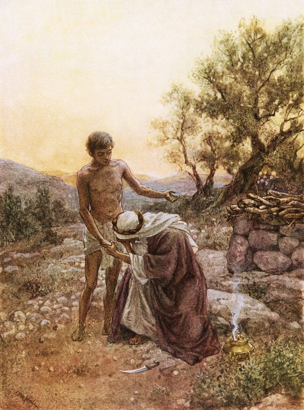 Abraham e Isaac en el monte Moriah de William Brassey Hole