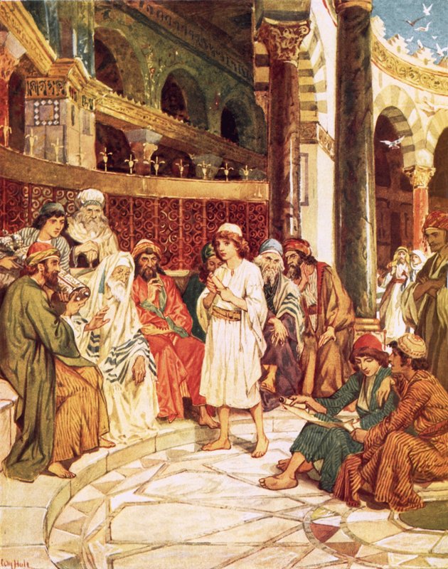 Cristo hablando con los doctores en el templo de Jerusalén de William Brassey Hole