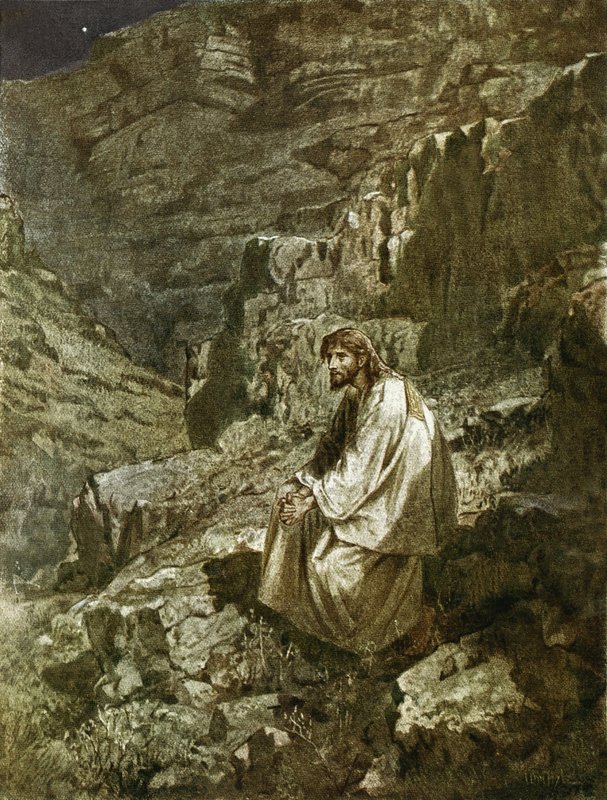Cuarenta días en el desierto, tentado por Satanás de William Brassey Hole