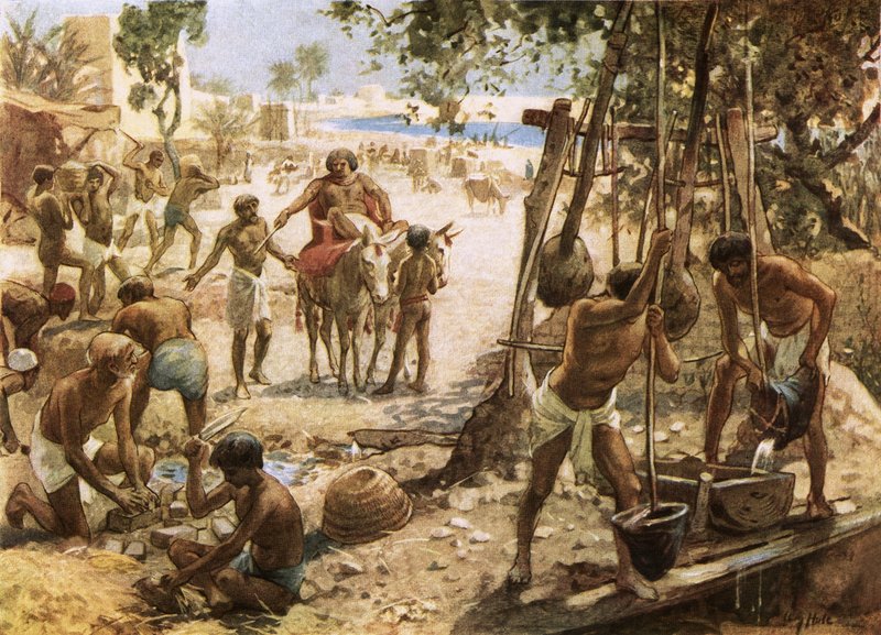 Israelitas haciendo ladrillos en Egipto de William Brassey Hole