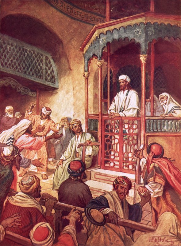 La enseñanza de Jesús rechazada por su propia gente en Nazaret de William Brassey Hole