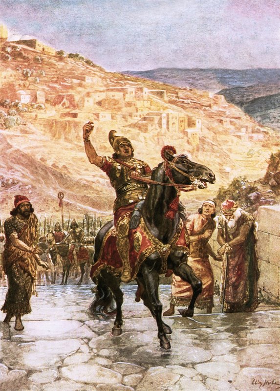 El Rabsaqué asirio exigiendo la rendición de Jerusalén de William Brassey Hole