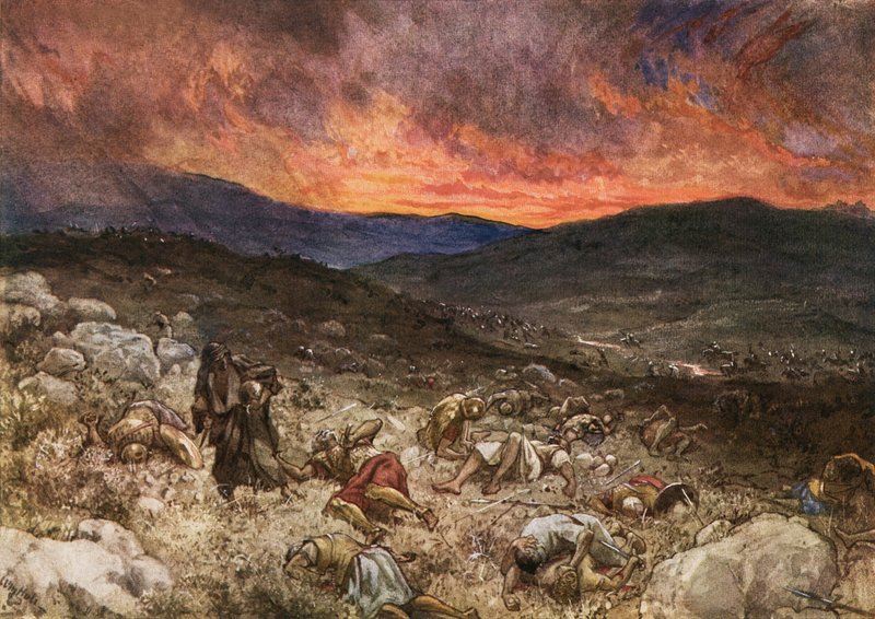 La muerte de Saúl en Gilboa de William Brassey Hole
