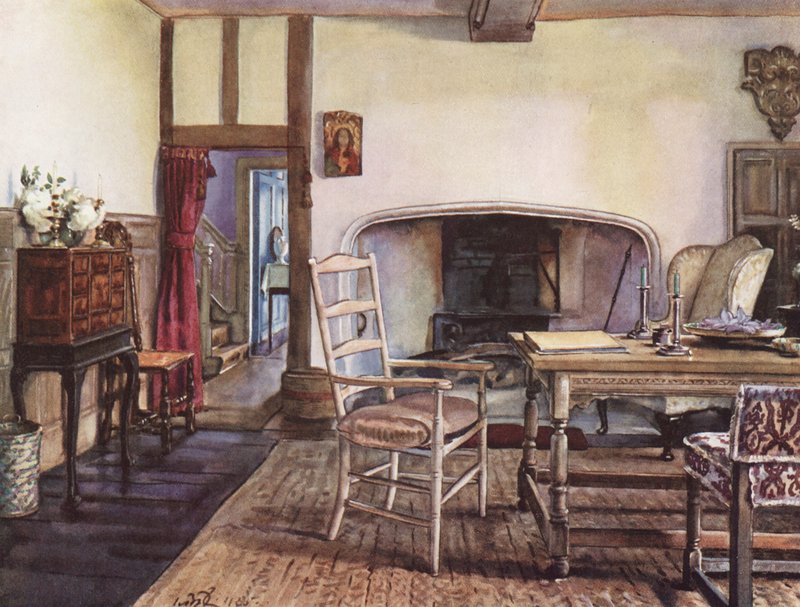 Decoración interior: Un vestíbulo blanco (litografía en color) de William Bruce Ellis Ranken