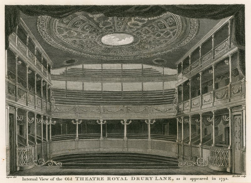 Vista interna del antiguo Teatro Real, Drury Lane, Londres, como apareció en 1792 de William Capon