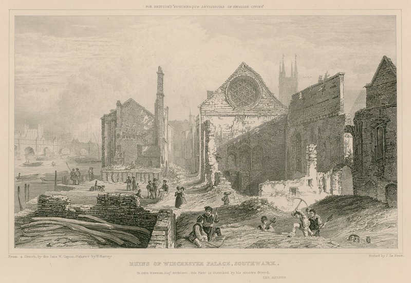 Ruinas de Winchester Place, Southwark, Londres de William Capon