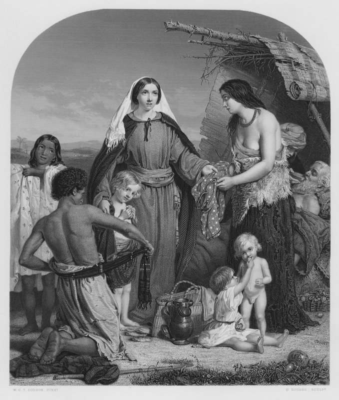 Las obras de caridad de Dorcas, del cuadro en la Colección Real de William Charles Thomas (after) Dobson