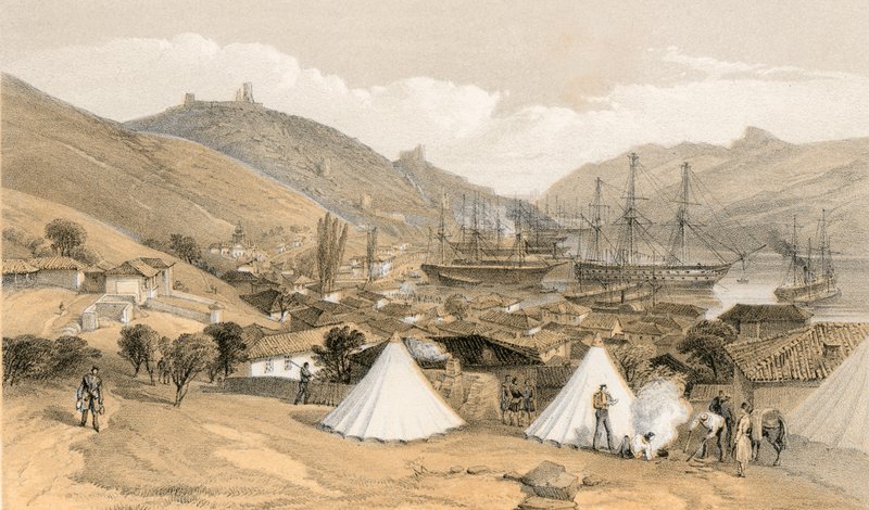 Balaklava, mirando hacia el mar de William Crimea Simpson