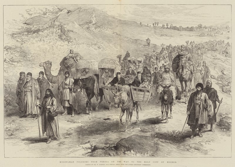 Peregrinos musulmanes de Persia en camino a la Ciudad Santa de Meshed de William Crimea Simpson