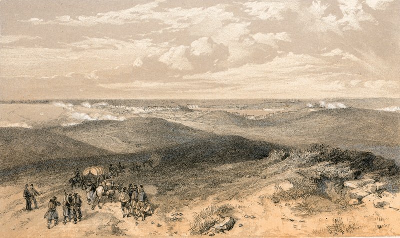 Sebastopol desde la parte trasera de las baterías inglesas de William Crimea Simpson
