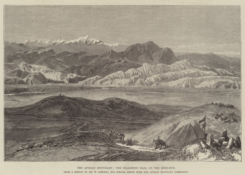 La frontera afgana, el paso Nialsheni, en el Heri-Rud de William Crimea Simpson