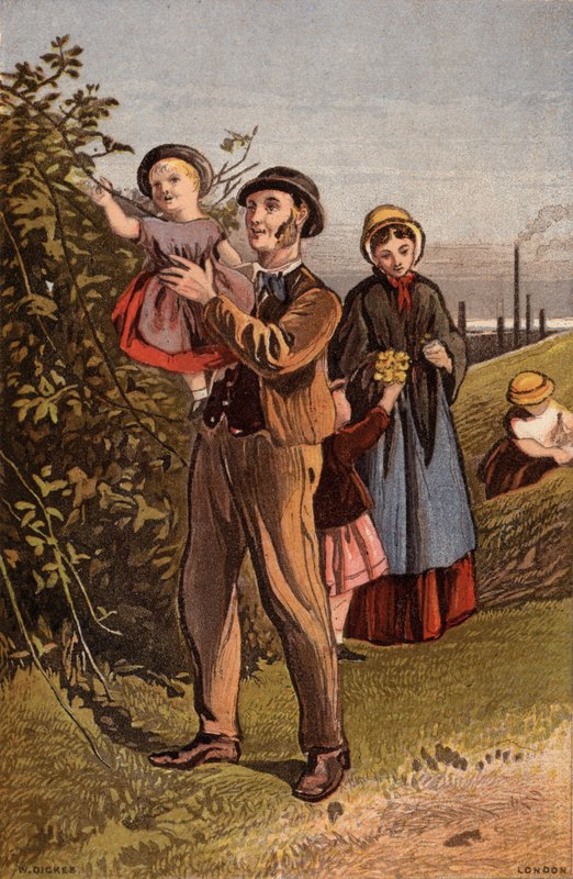 The Country Walk: paseo familiar por el campo (chromolitho) de William Dickes