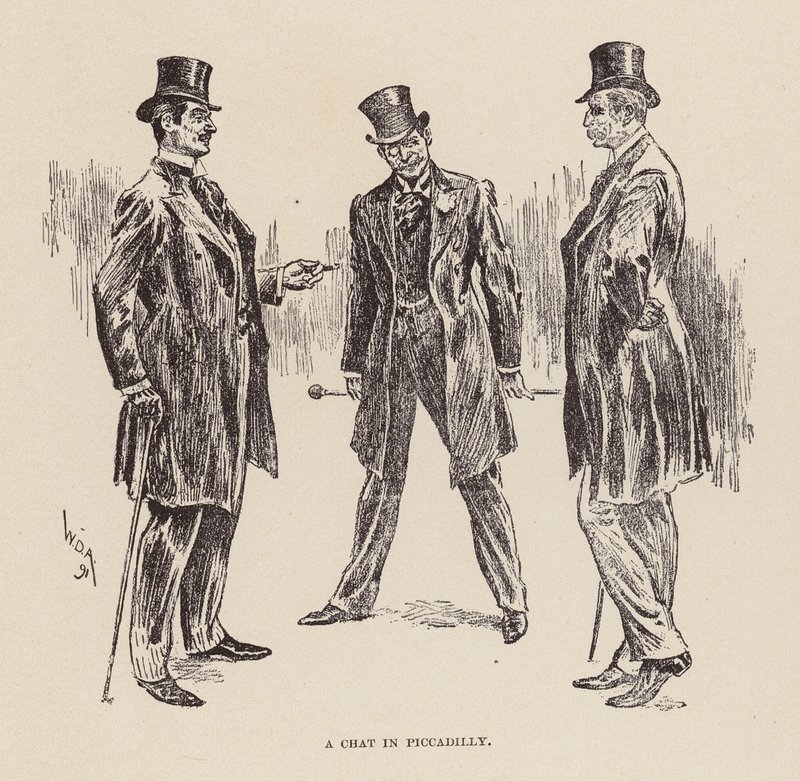 Una charla en Piccadilly (grabado) de William Douglas Almond