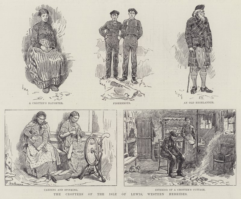 Los Crofters de la Isla de Lewis, Hébridas Occidentales de William Douglas Almond