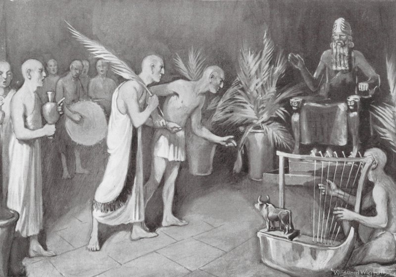 El culto de Ningirsu (litografía) de William Edward (after) Wigfull