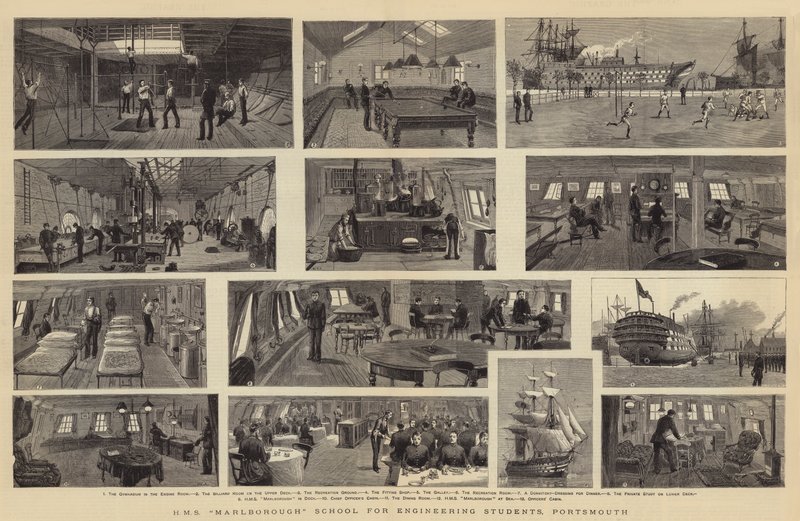 Escuela de Ingeniería HMS Marlborough, Portsmouth de William Edward Atkins