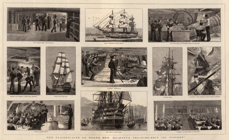 Nuestros marineros, vida a bordo del barco de entrenamiento de Su Majestad St Vincent de William Edward Atkins