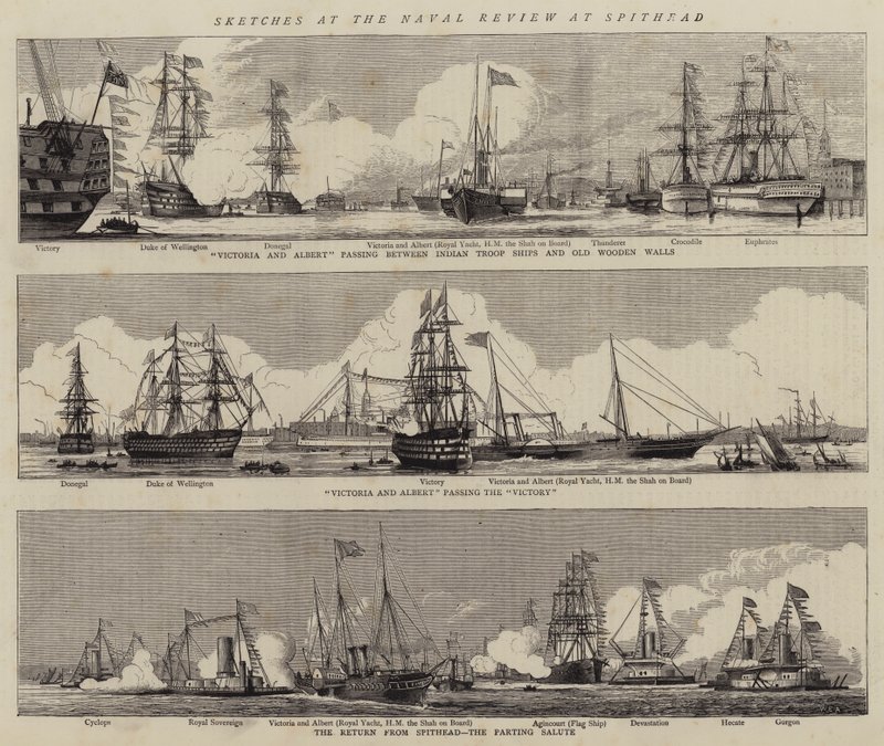 Bocetos en la Revisión Naval en Spithead (grabado) de William Edward Atkins