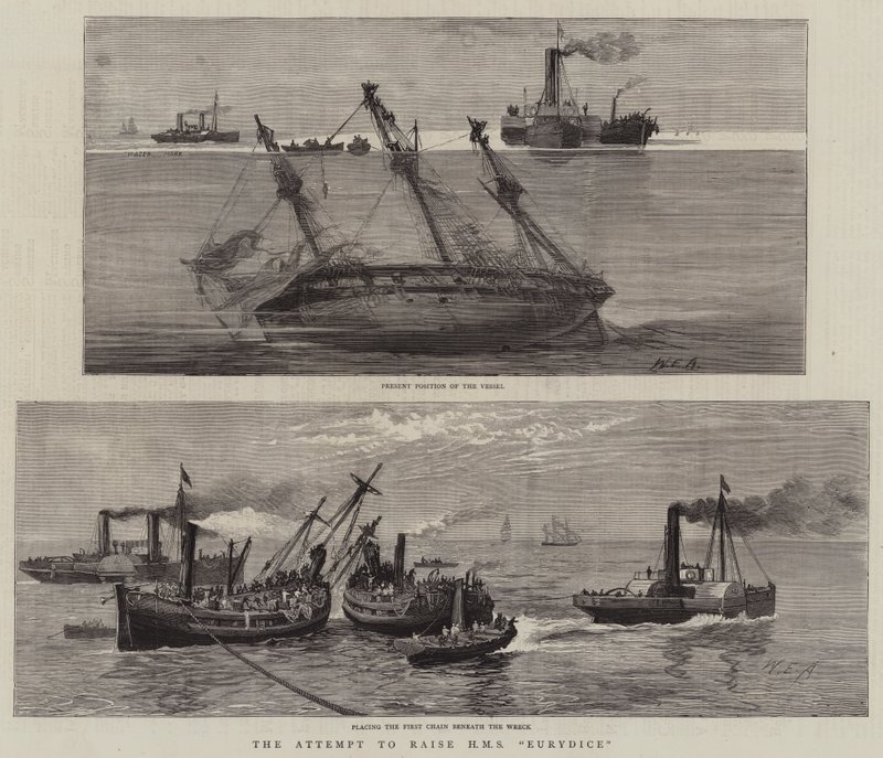 El intento de levantar el HMS Eurydice de William Edward Atkins