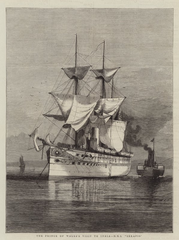 La Visita del Príncipe de Gales a la India, HMS Serapis de William Edward Atkins