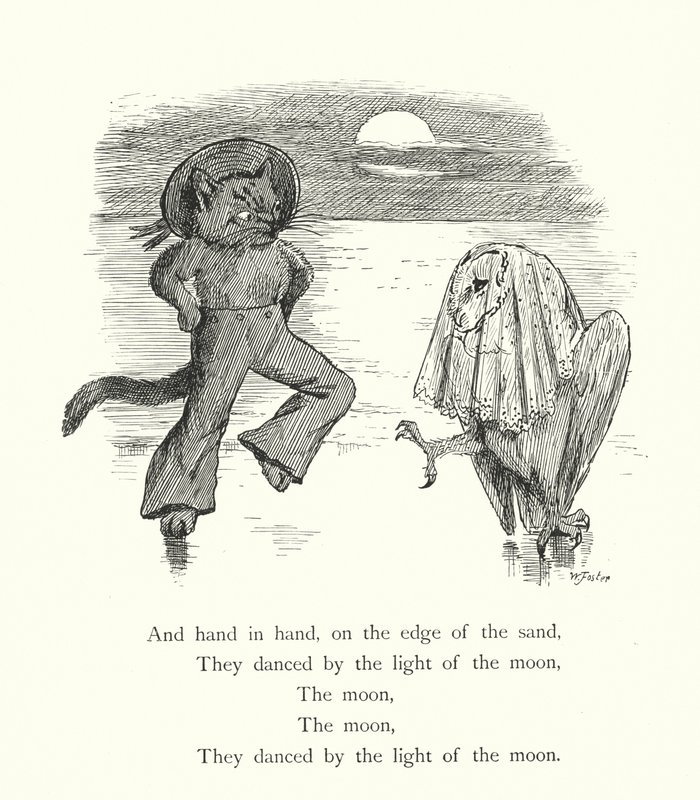 El búho y el gato (grabado) de William Foster