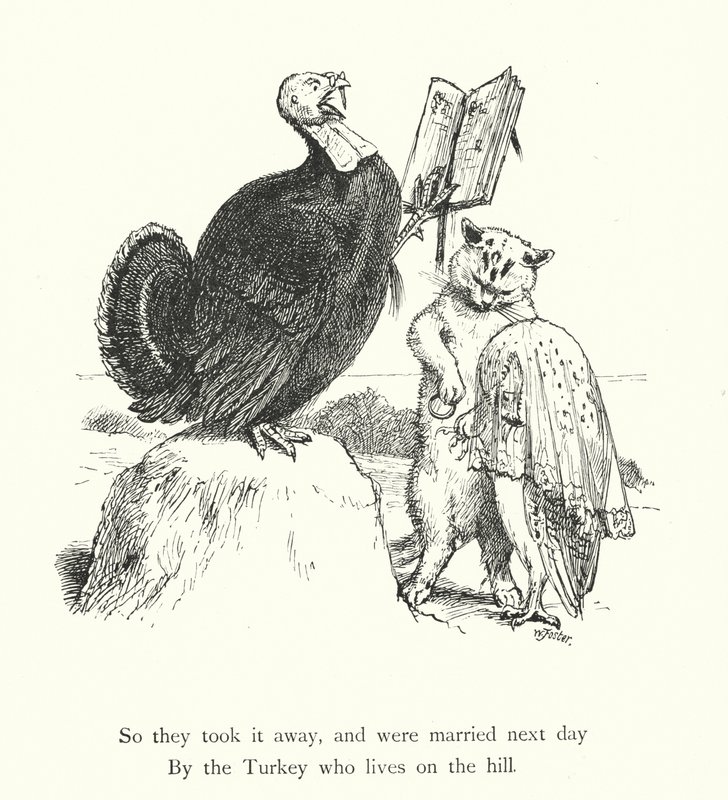 El búho y el gato (grabado) de William Foster