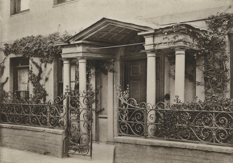 Puerta, Porche Arcado en Wimborne, Dorset de William Galsworthy Davie