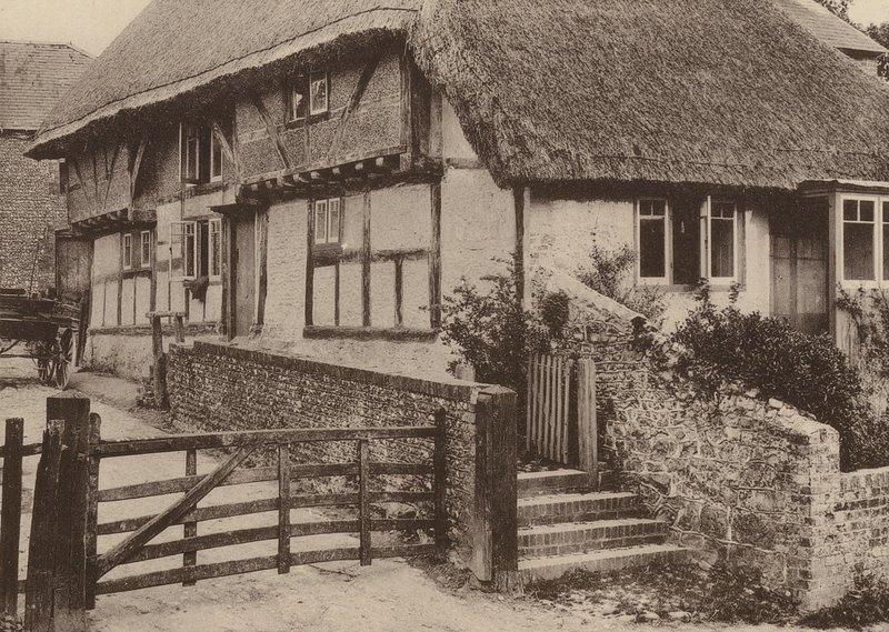 Farm House, Bury, West Sussex (fotografía en blanco y negro) de William Galsworthy Davie