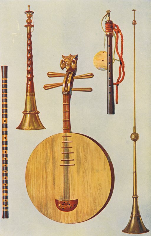 Instrumentos musicales: Chino ti-tzu, So-na, Yueh-ch