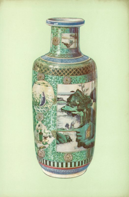 Jarrón, famille verte, chino, período de K