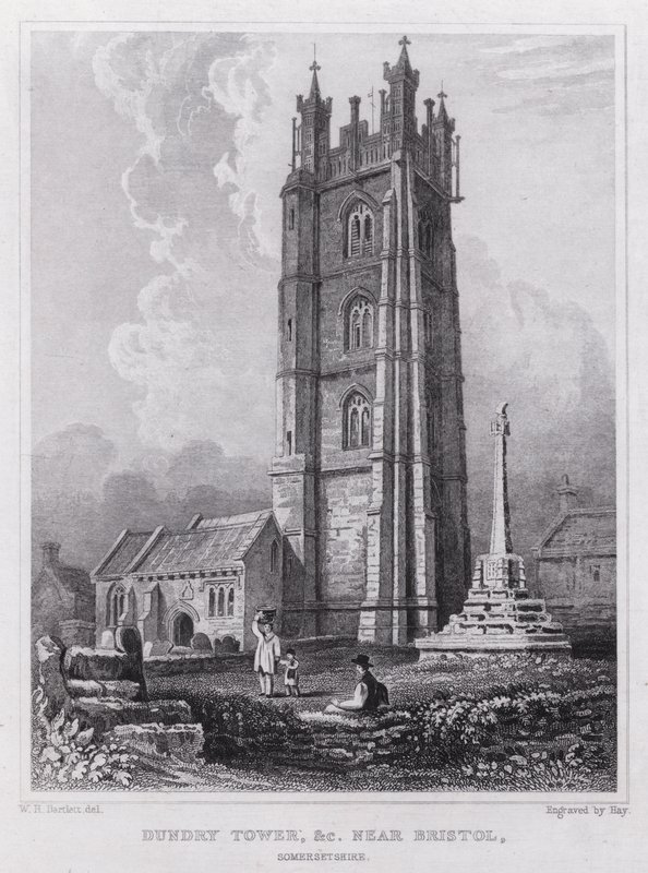 Torre Dundry, cerca de Bristol, Somerset de William H. Bartlett