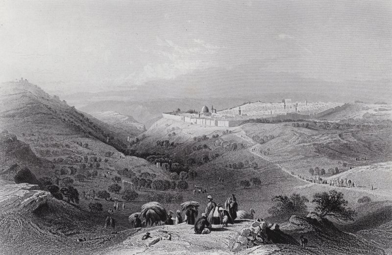 El Monte de los Olivos y Jerusalén, desde el noreste de William H. Bartlett
