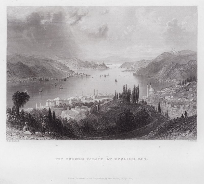 El Palacio de Verano en Beglier-Bey (grabado) de William H. Bartlett
