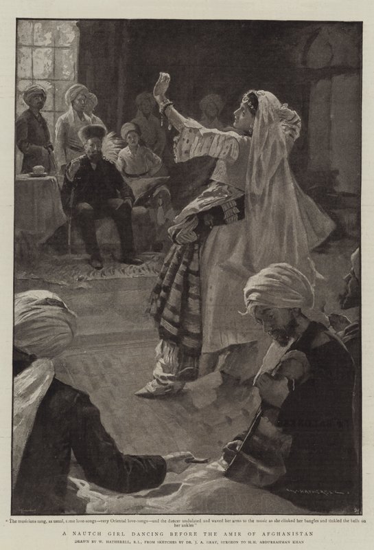 Una bailarina Nautch ante el Amir de Afganistán de William Hatherell