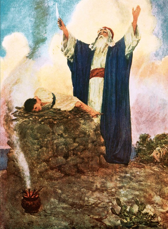 Abraham ofreciendo a Isaac de William Hatherell